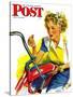"Flat Bike Tire," Saturday Evening Post Cover, July 24, 1943-Alex Ross-Stretched Canvas