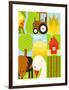 Flat Childish Rectangular Agriculture Farm Set. Country Design Collection. Raster Variant.-Popmarleo-Framed Art Print