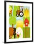 Flat Childish Rectangular Agriculture Farm Set. Country Design Collection. Raster Variant.-Popmarleo-Framed Art Print