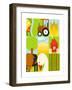 Flat Childish Rectangular Agriculture Farm Set. Country Design Collection. Raster Variant.-Popmarleo-Framed Art Print