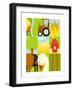 Flat Childish Rectangular Agriculture Farm Set. Country Design Collection. Raster Variant.-Popmarleo-Framed Art Print