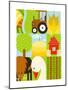 Flat Childish Rectangular Agriculture Farm Set. Country Design Collection. Raster Variant.-Popmarleo-Mounted Art Print