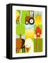 Flat Childish Rectangular Agriculture Farm Set. Country Design Collection. Raster Variant.-Popmarleo-Framed Stretched Canvas