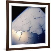 Flat Clouds Covering the Ocean-null-Framed Premium Photographic Print