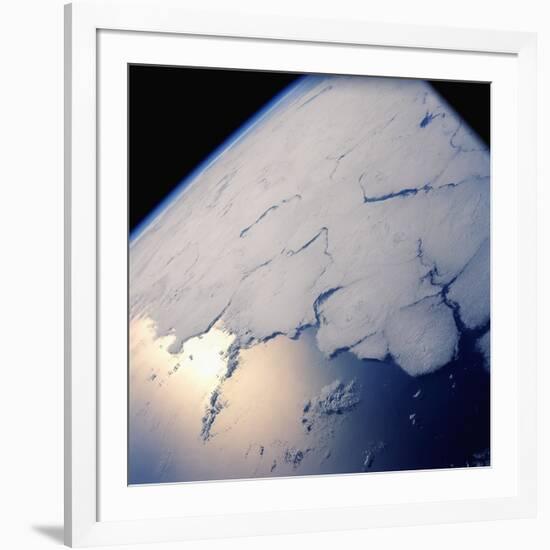 Flat Clouds Covering the Ocean-null-Framed Photographic Print