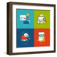 Flat Design Concept Icons for Web and Mobile Services and Apps-PureSolution-Framed Art Print