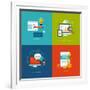 Flat Design Concept Icons for Web and Mobile Services and Apps-PureSolution-Framed Art Print