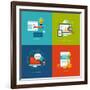 Flat Design Concept Icons for Web and Mobile Services and Apps-PureSolution-Framed Art Print