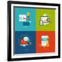 Flat Design Concept Icons for Web and Mobile Services and Apps-PureSolution-Framed Art Print