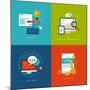 Flat Design Concept Icons for Web and Mobile Services and Apps-PureSolution-Mounted Art Print