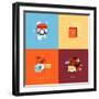 Flat Design Icons for Online Shopping-PureSolution-Framed Premium Giclee Print