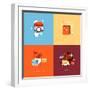 Flat Design Icons for Online Shopping-PureSolution-Framed Premium Giclee Print