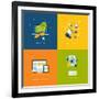 Flat Design Icons for Web and Mobile Services and Apps-PureSolution-Framed Art Print