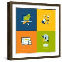 Flat Design Icons for Web and Mobile Services and Apps-PureSolution-Framed Art Print