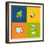 Flat Design Icons for Web and Mobile Services and Apps-PureSolution-Framed Art Print