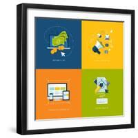 Flat Design Icons for Web and Mobile Services and Apps-PureSolution-Framed Art Print