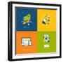 Flat Design Icons for Web and Mobile Services and Apps-PureSolution-Framed Art Print