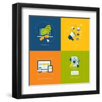 Flat Design Icons for Web and Mobile Services and Apps-PureSolution-Framed Art Print