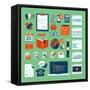 Flat Design Icons Set of Business Working Elements-PureSolution-Framed Stretched Canvas