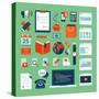 Flat Design Icons Set of Business Working Elements-PureSolution-Stretched Canvas