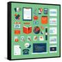 Flat Design Icons Set of Business Working Elements-PureSolution-Framed Stretched Canvas