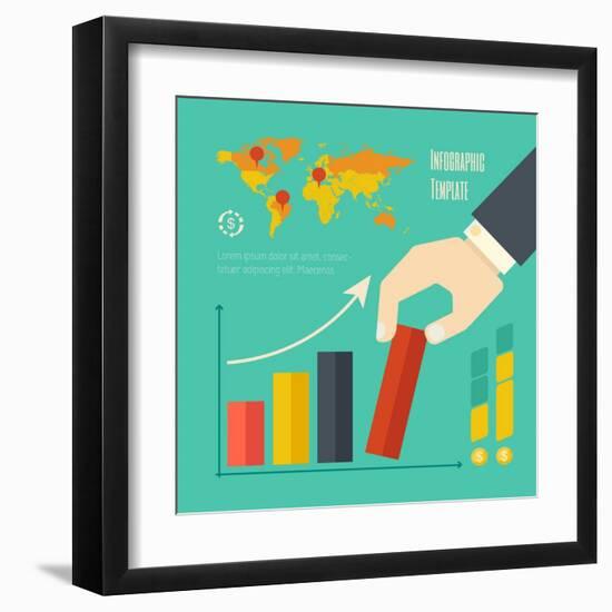 Flat Design Infographic Elements. Vector Graphics EPS 10.-RaStudio-Framed Art Print