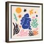 Flat Design Matisse Style Best Vector Illustration-Nadezhda Ivanova-Framed Photographic Print