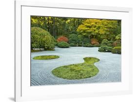 Flat Garden from the Pavilion, Portland Japanese Garden, Portland, Oregon, USA-Michel Hersen-Framed Photographic Print