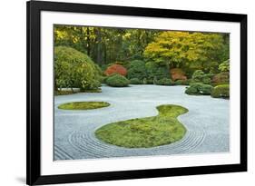 Flat Garden from the Pavilion, Portland Japanese Garden, Portland, Oregon, USA-Michel Hersen-Framed Photographic Print