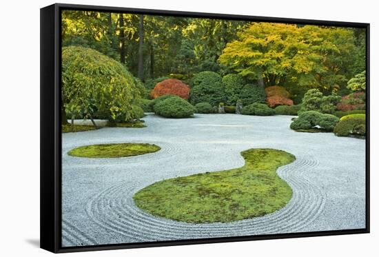 Flat Garden from the Pavilion, Portland Japanese Garden, Portland, Oregon, USA-Michel Hersen-Framed Stretched Canvas