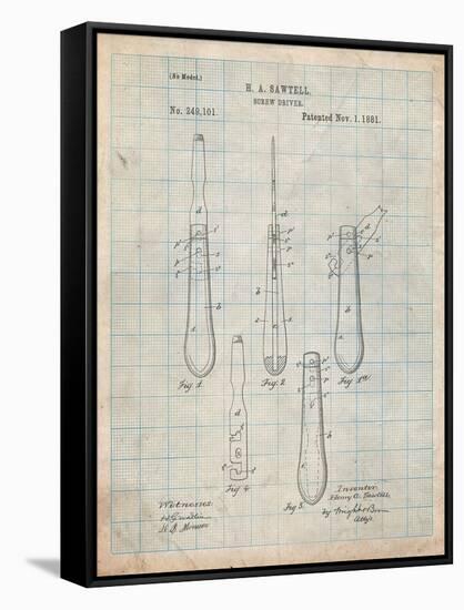 Flat Head Screw Driver Patent-Cole Borders-Framed Stretched Canvas