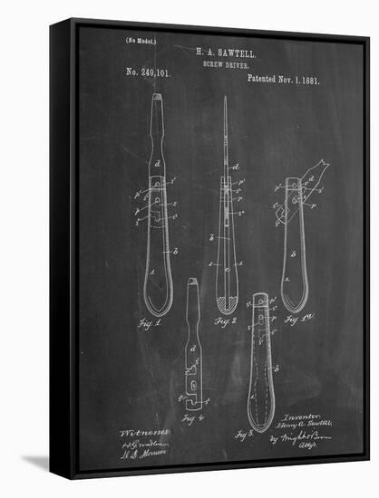 Flat Head Screw Driver Patent-null-Framed Stretched Canvas