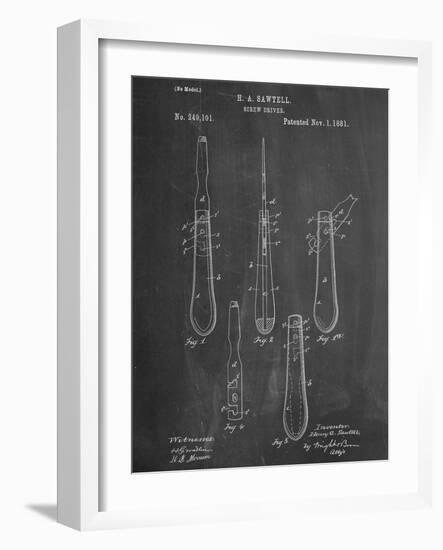 Flat Head Screw Driver Patent-null-Framed Art Print