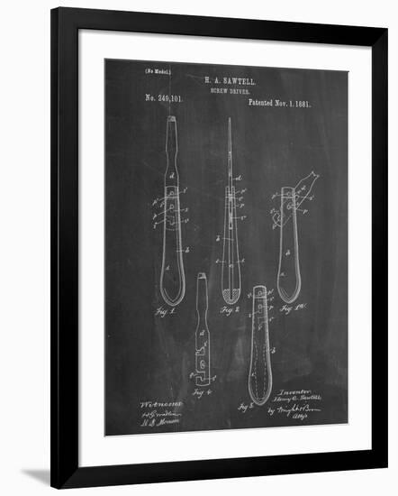 Flat Head Screw Driver Patent-null-Framed Art Print