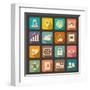 Flat Icons Set for Web and Mobile Applications-ekler-Framed Art Print