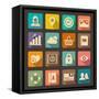 Flat Icons Set for Web and Mobile Applications-ekler-Framed Stretched Canvas