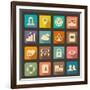 Flat Icons Set for Web and Mobile Applications-ekler-Framed Art Print