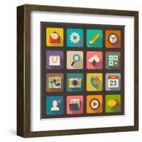 Flat Icons Set for Web and Mobile Applications-ekler-Framed Art Print