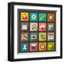 Flat Icons Set for Web and Mobile Applications-ekler-Framed Art Print