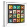 Flat Icons Set for Web and Mobile Applications-ekler-Framed Art Print