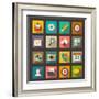 Flat Icons Set for Web and Mobile Applications-ekler-Framed Art Print