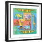 Flat Icons with African Animals-Evgeniya Balala-Framed Premium Giclee Print