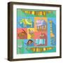 Flat Icons with African Animals-Evgeniya Balala-Framed Premium Giclee Print