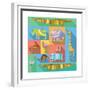 Flat Icons with African Animals-Evgeniya Balala-Framed Premium Giclee Print