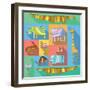 Flat Icons with African Animals-Evgeniya Balala-Framed Art Print