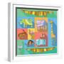 Flat Icons with African Animals-Evgeniya Balala-Framed Art Print