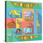 Flat Icons with African Animals-Evgeniya Balala-Stretched Canvas