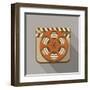 Flat Long Shadow Cinema Icon-YasnaTen-Framed Art Print