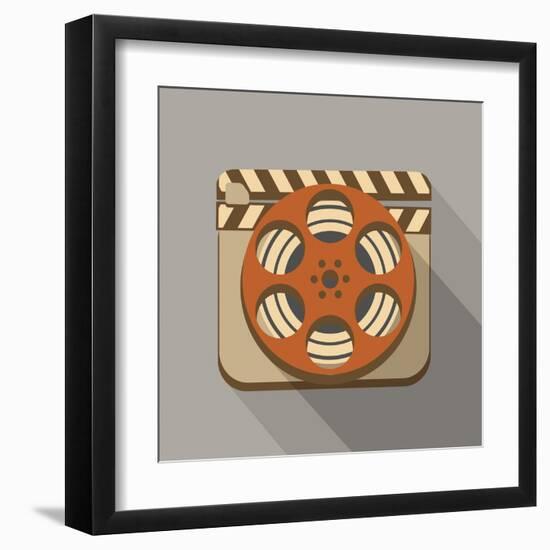 Flat Long Shadow Cinema Icon-YasnaTen-Framed Art Print