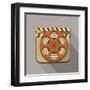 Flat Long Shadow Cinema Icon-YasnaTen-Framed Art Print